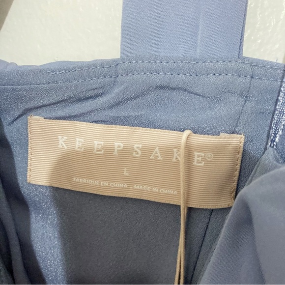 Keepsake the Label Illusion Midi Dress Cornflower Blue Size L NWT - Picture 9 of 12